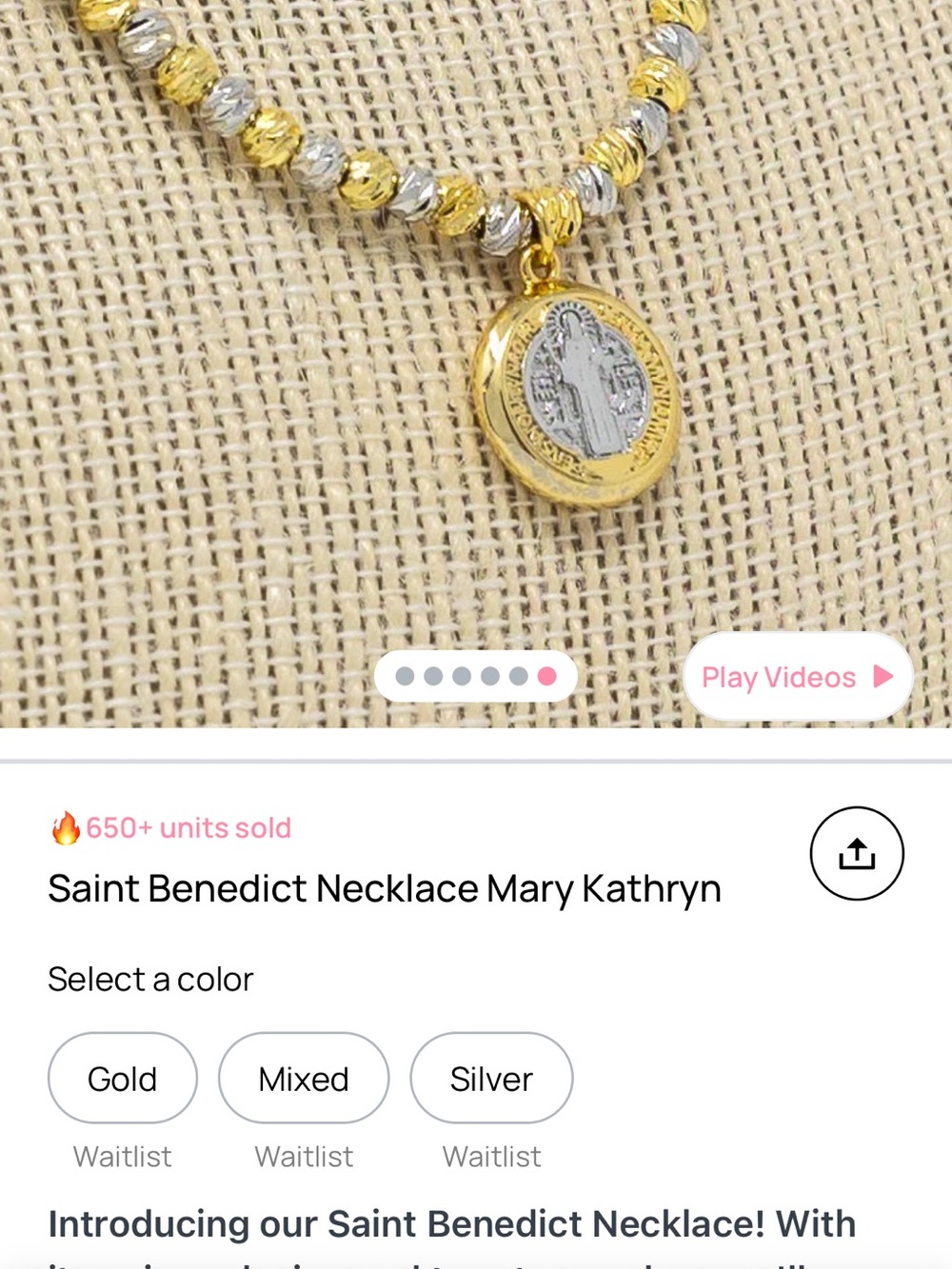 Two-Tone Saint Benedict Medal Necklace — Gold & Silver